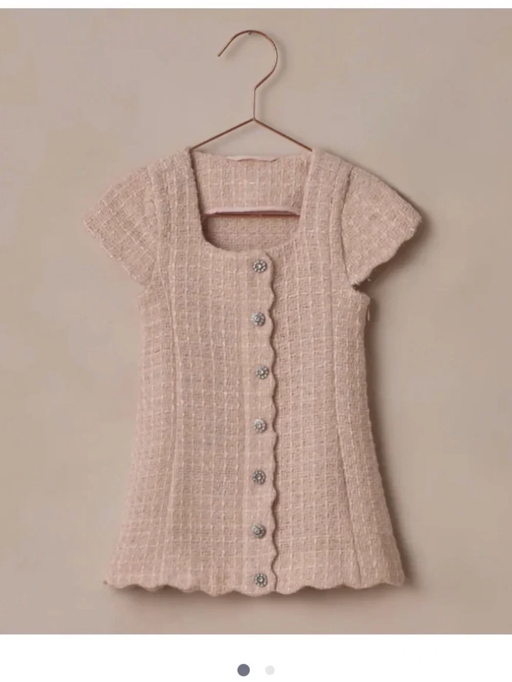 Girls Pale Pink Knit Matching Set - Jacket & Skirt